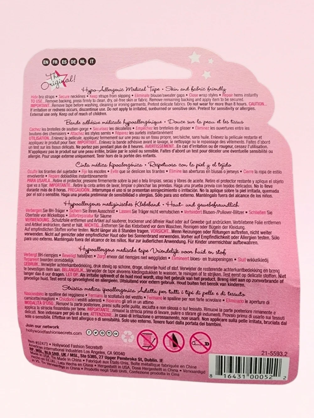 Hollywood Fashion Secrets Medical Quality Double-Stick Fashion Tape 36 strips
